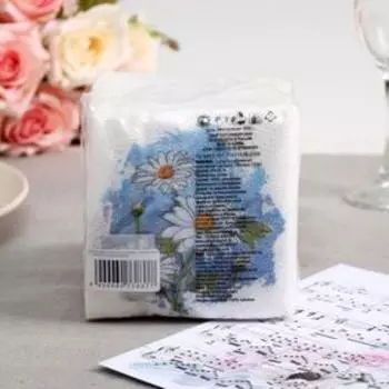 Салфетки бумажные Гармония цвета Ромашки, 100 листов