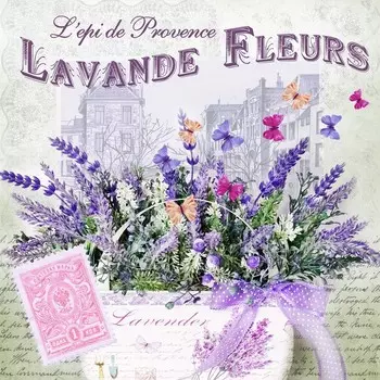 Салфетки бумажные Gratias «Лаванда», 20 шт, 33 × 33 см