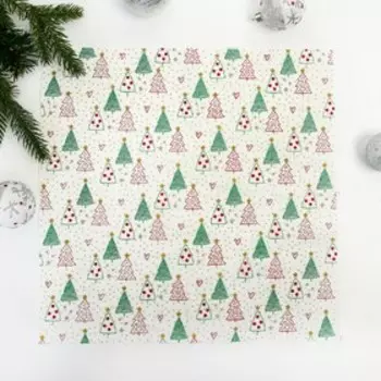 Салфетки бумажные «Ёлочки», набор 20 шт.