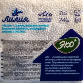 Салфетки бумажные Лилия 24х24 с рисунком "Упряжка"1сл 50л.