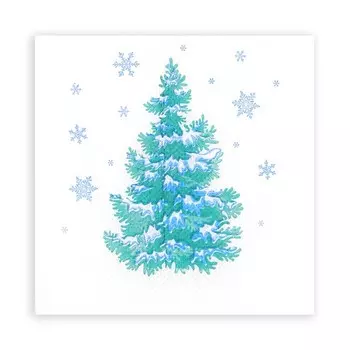 Новогодние салфетки бумажные Лилия «Лесная красавица», 1 слой, 24х24 см, 50 шт