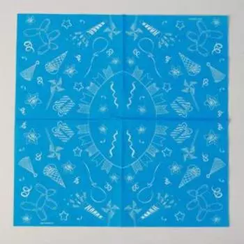 Салфетки бумажные «Неон» Party, цвет голубой, 33 см