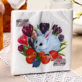 Салфетки бумажные New line «Кролик», 2 слоя, 33*33 см, 20 шт.