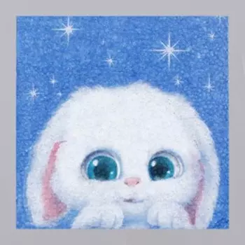 Салфетки бумажные однослойные «Пушистый Зая», 24×24 см, набор 20 штук