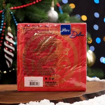 Салфетки бумажные Pero Deluxe «Золотой Дракон», 3 слоя, 33х33, 20 шт