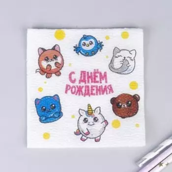 Салфетки бумажные «С днём рождения», однослойные, 2424 см, набор 20 шт.