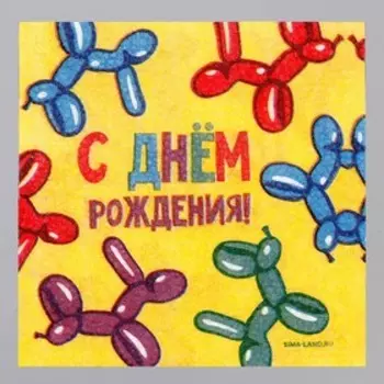 Салфетки бумажные однослойные «С днём рождения. Весёлые фигуры», 24 24 см, 20 шт.