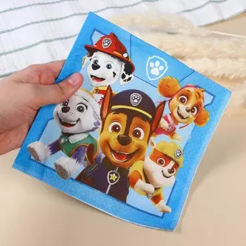 Салфетки бумажные, 33х33 см, 20 штук, 3-х слойные, Щенячий патруль