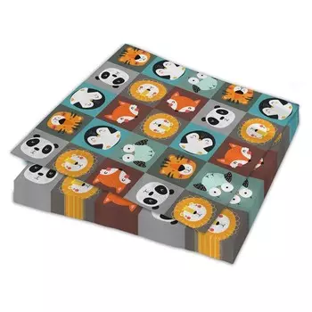 Салфетки бумажные трёхслойные «Хэппи зоо», 33 × 33 см, 20 шт