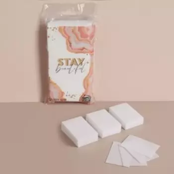 Салфетки для маникюра «Stay Beautiful», безворсовые, 100 шт, 6 4 см, в PVC - чехле