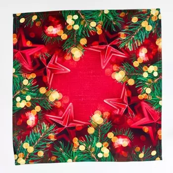 Салфетки «Новогодние звёзды» , размер 40x40 см, 2 шт