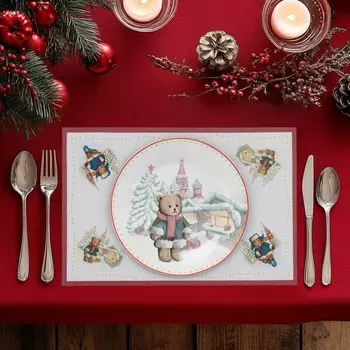 Салфетки сервировочные Доляна «Московский мишка», 4 шт., новогодние, 4530 см