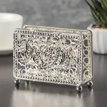 Салфетница «Богема», 11×4×8,5, цвет серебряный
