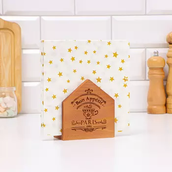 Салфетница "Bon appetit", 10 х 5 х 10,5см, дерево, дуб,