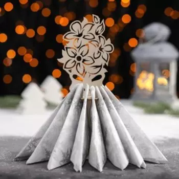 Салфетница деревянная «Букет с бантом», 251313 см