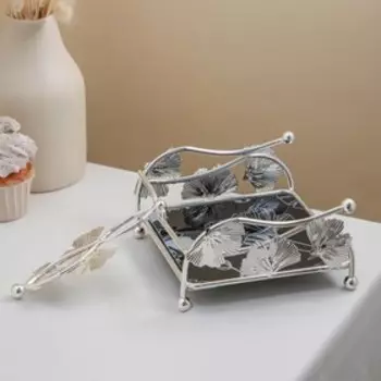 Салфетница «Цветы», 15158,5 см, цвет серебряный