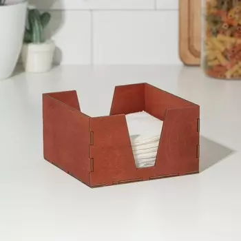 Салфетница деревянная Доляна, 13,513,58 см, цвет мокко