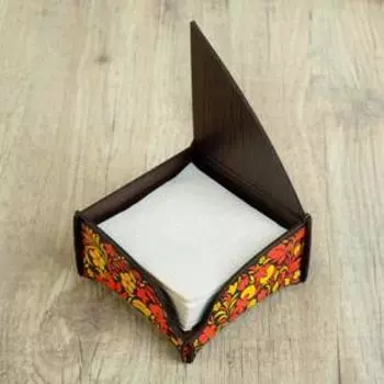 Салфетница Дарим Красиво «Хохлома», дерево, 13.57 см, цветная