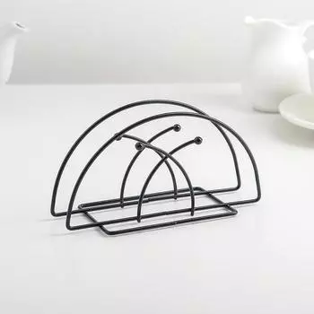 Салфетница Доляна «Лилия», 13.567 см, чёрная