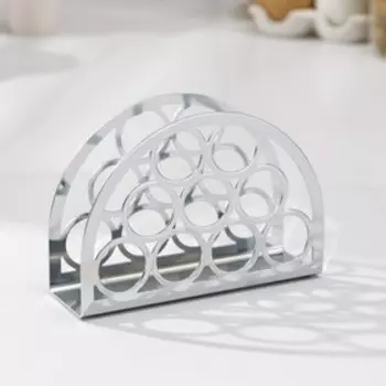 Салфетница Доляна «Лотос», 1349 см, серебряная