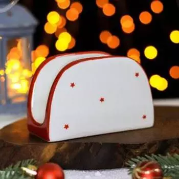 Салфетница Доляна «Новогодние помощники», 12,8×6×8 см