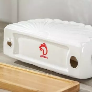 Салфетница Доляна «Тюльпан», 15,5×9,8×9,5 см, на деревянной подставке