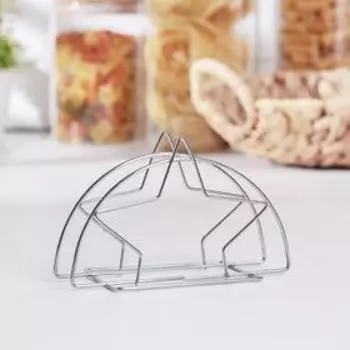 Салфетница Доляна «Звезда, серебряная