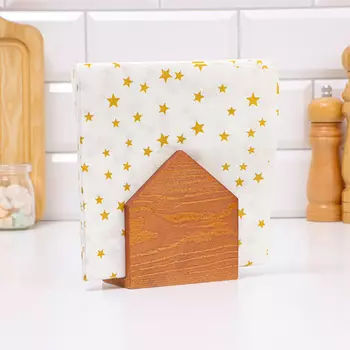 Салфетница "Домик", 10 х 5 х 10,5см, дерево, Дуб