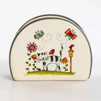 Салфетница Elrington «Полосатый кот», 10.8х8.6 см