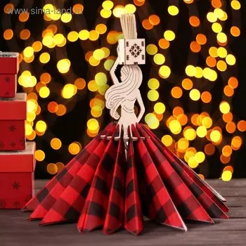 Салфетница деревянная «Индийская красавица», с подставкой под зубочистки, 251313 см