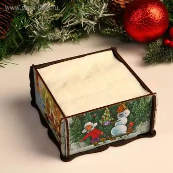 Салфетница Квадрат Тройка, 14х14х7,3 см