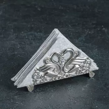 Салфетница «Лебеди», 1473 см, цвет серебряный