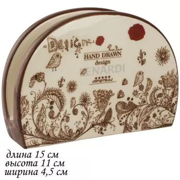 Салфетница Lenardi «Птичий дворик», керамика, размер 15х11х4.5 см