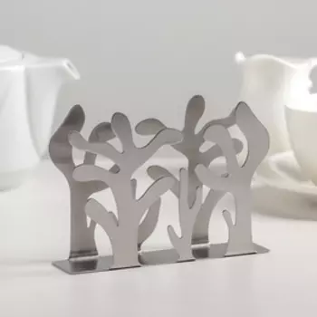 Салфетница «Танец леса», 12×3,2×8,5 см, цвет хром