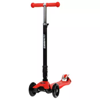 Самокат складной GRAFFITI Baby, колёса световые PU 120/70 мм, ABEC 7, цвет красный