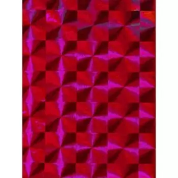Самоклеящаяся пленка "Colour decor" 1011, голография квадрат красный 0,45х8 м