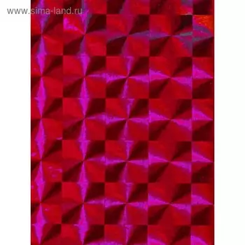 Самоклеящаяся пленка "Colour decor" 1011, голография квадрат красный 0,45х8 м