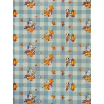 Самоклеящаяся пленка "Colour decor" 5422, фрукты на голубой клетке 0,45х8 м