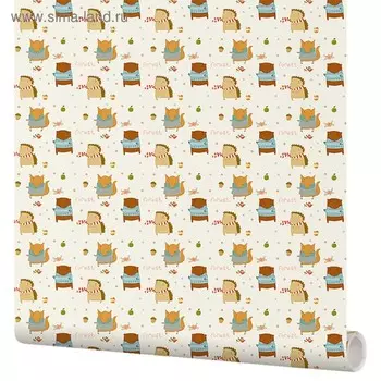 Самоклеящаяся пленка Moda Interio 53-181 Ежики на бежевом 0,53х1,35
