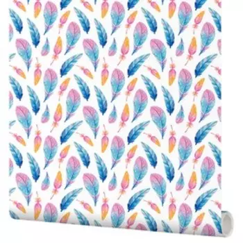 Самоклеящаяся пленка Moda Interio 53-199 перышки голубые 0,53х1,35