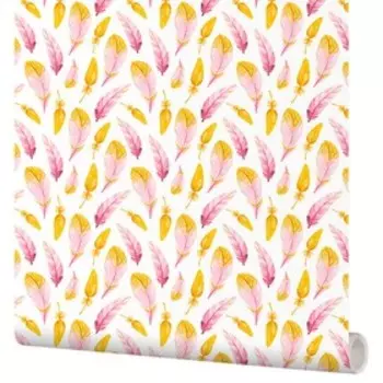 Самоклеящаяся пленка Moda Interio 53-200 перышки розово-желтые 0,53х1,35