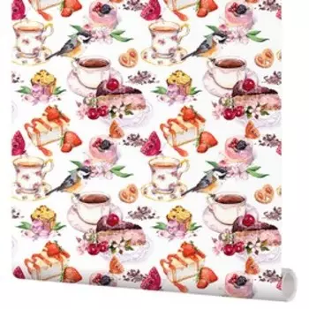 Самоклеящаяся пленка Moda Interio 53-235 птицы и пирожные 0,53х1,35