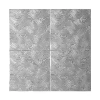 Самоклеящаяся ПВХ панель "Волны серые" 70*70см