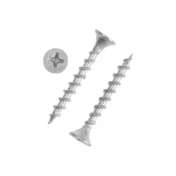 Саморез 3.532, потай, крупная резьба, шлиц PH 2, белый цинк, 19.650 кг