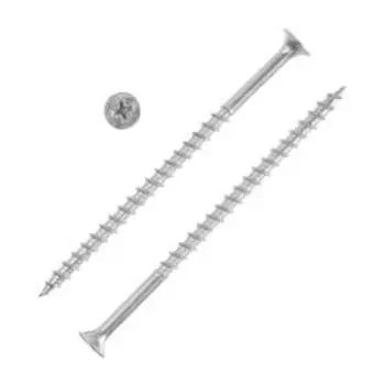 Саморез 4,8х90, потай, крупная резьба,шлиц PH 2, белый цинк, 12 кг