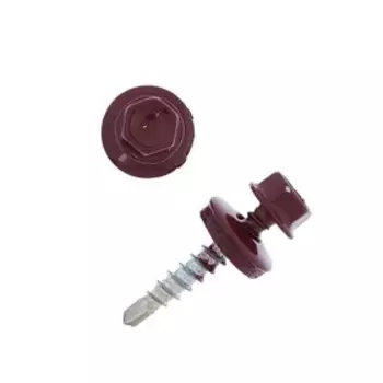 Саморез кровельные 4,8х29 RAL3005, красный, 250 шт.