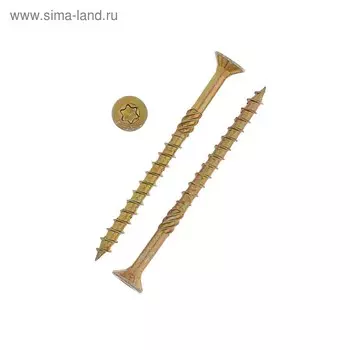 Саморез по дереву INFIX, 4.5х60 мм, с фрезой потайн., Torx20, жёлтый цинк