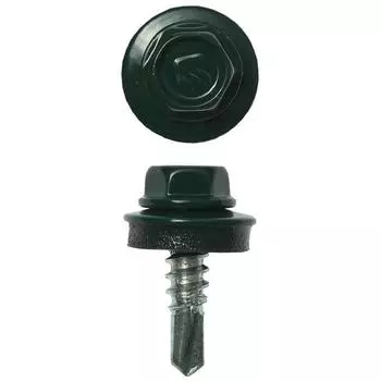 Саморезы кров. "ЗУБР", металл. констр., RAL 6005 зеленый насыщенный, 25 х 5.5 мм, 420 шт.