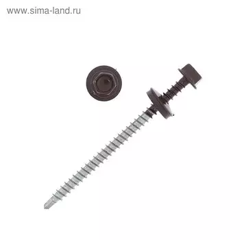 Саморезы кровельные 4.8х76 RAL8017, темно-корич., 100 шт.