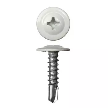 Саморезы ПШМ-С со сверлом для листового металла «ЗУБР», RAL-9003, белый, 164.2 мм, 500 шт. 5